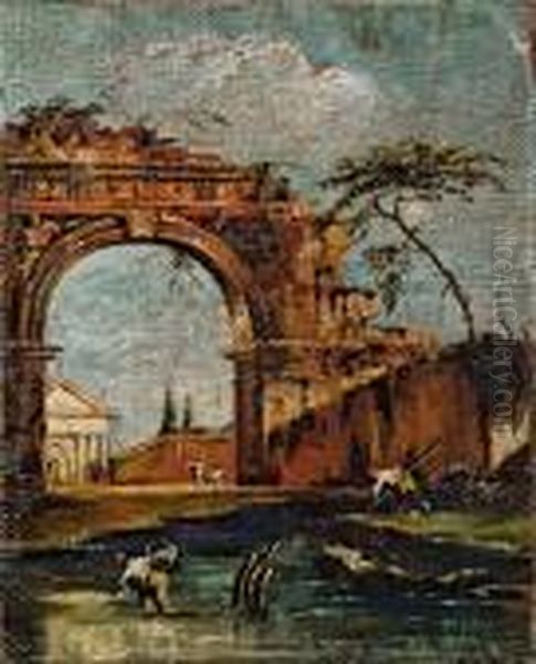 Landschaft Mit Triumphbogen Oil Painting by Francesco Guardi