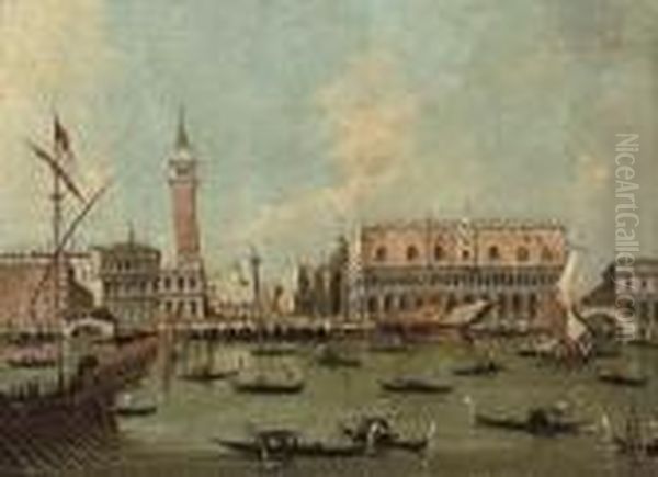 The Molo, Venice, From The Bacino Di San Marco Oil Painting by Francesco Guardi