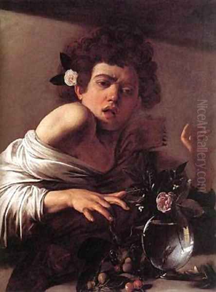 Boy Bitten by a Lizard Oil Painting by Michelangelo Merisi Da Caravaggio