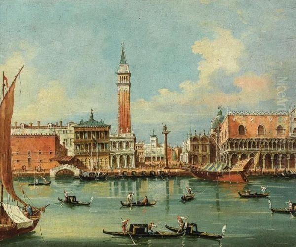 Venetian Canal Oil Painting by Francesco Guardi