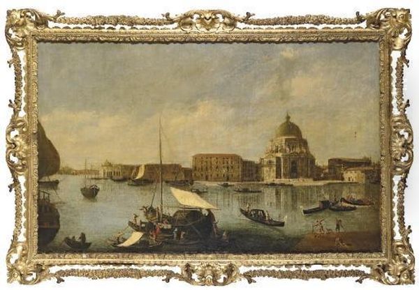 Santa Maria Della Salute Seen 
From The Riva Degli Schiavone, With Sailboats And Gondolas In The 
Foreground Oil Painting by Francesco Guardi