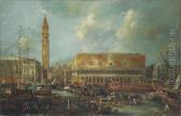 Ascension Day At The Molo, From The Bacino Di San Marco Oil Painting by Francesco Guardi