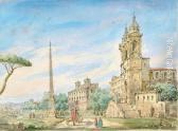 S. S.trinita Deimonti Oil Painting by Francesco Guardi