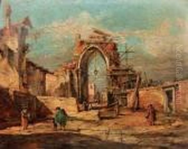 Capriccio Architettonico Oil Painting by Francesco Guardi