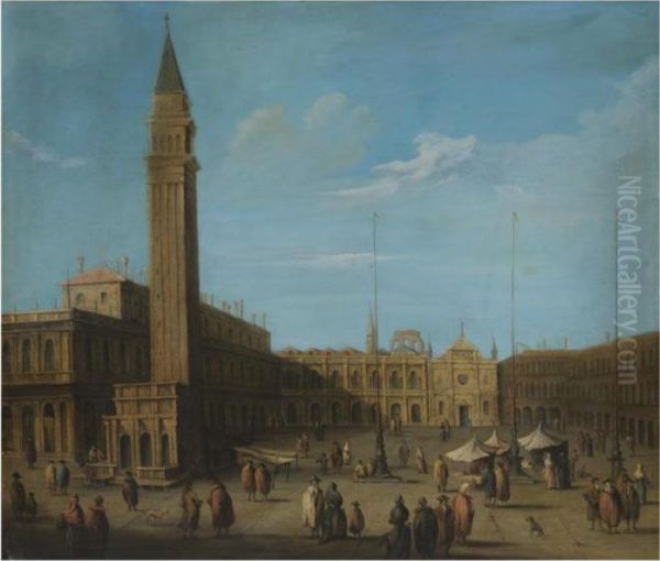 Venice, A View Of Piazza Di San Marco Oil Painting by Francesco Guardi