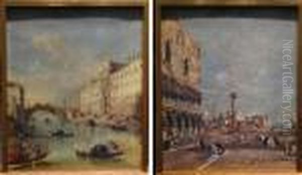 Due Vedute Veneziane Oil Painting by Francesco Guardi