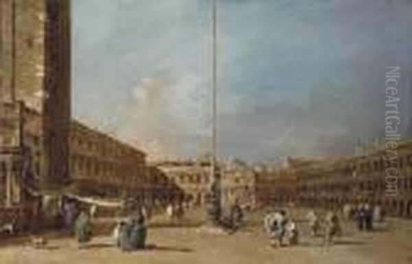 The Piazza San Marco, Venice, Looking West Towards S. Geminiano Oil Painting by Francesco Guardi