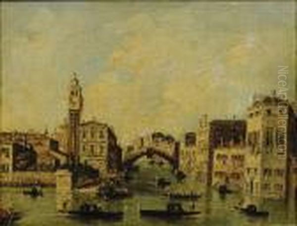 Venice, The Rialto Bridge Oil Painting by Francesco Guardi