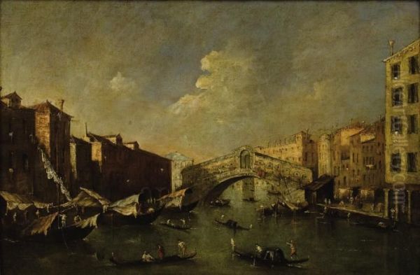 Venice, The Rialto Oil Painting by Francesco Guardi