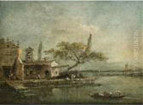 Sold By Order Of The Trustees Of The 2nd Baron Hesketh's Will Trust
 

 
 
 

 
 A View Of The Island Of Anconetta With The Torre Di Marghera Beyond Oil Painting by Francesco Guardi