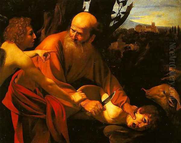 The Sarifice of Isaac Oil Painting by Michelangelo Merisi Da Caravaggio