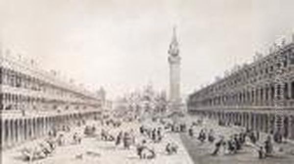 The Piazza San Marco With The Basilica Oil Painting by Francesco Guardi