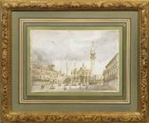 Ansicht Von Venedig Mit Blick Auf Den Belebten Markusplatz Oil Painting by Francesco Guardi