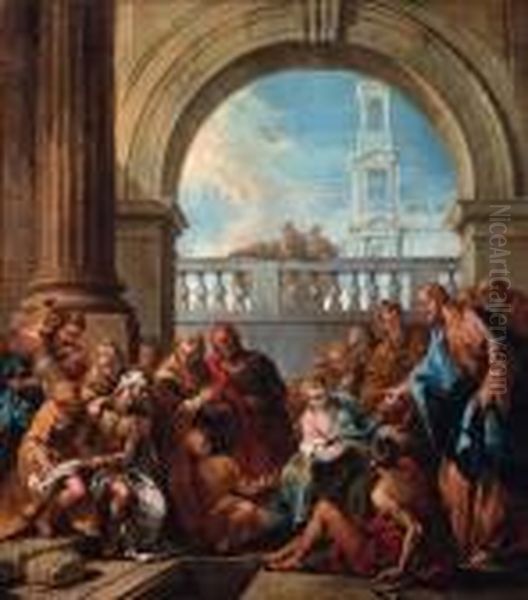 Christ At The Pool Of Bethesda Oil Painting by Francesco Guardi