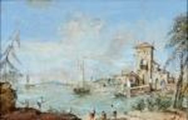 Harbor Scene Oil Painting by Francesco Guardi