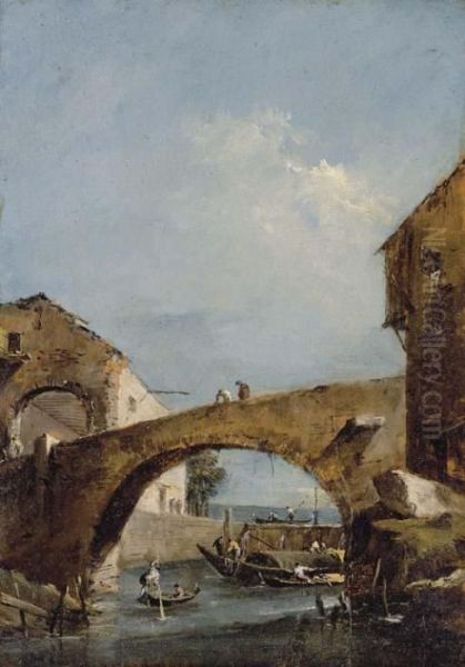 The Porta Del Dolo Oil Painting by Francesco Guardi