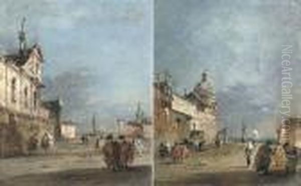 Capricci Of Churches By The Venetian Lagoon Oil Painting by Francesco Guardi