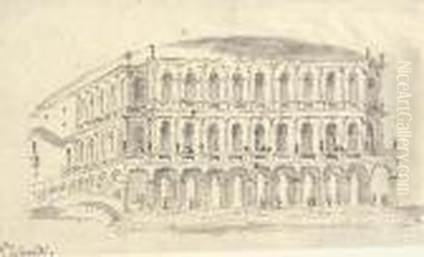 A Design For The Projected Teatro Manin, Venice Oil Painting by Francesco Guardi