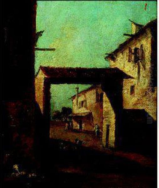 Caprice Architectural Venitien Oil Painting by Francesco Guardi