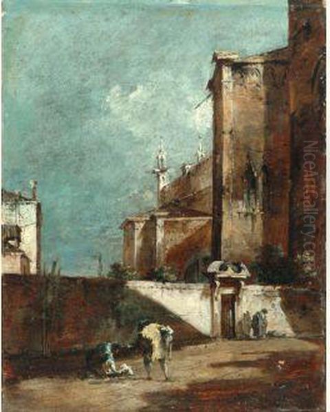 A La Porta Del Giardino, Venezia Oil Painting by Francesco Guardi