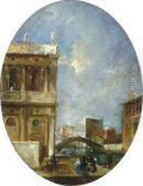 A Venetian Capriccio Oil Painting by Francesco Guardi