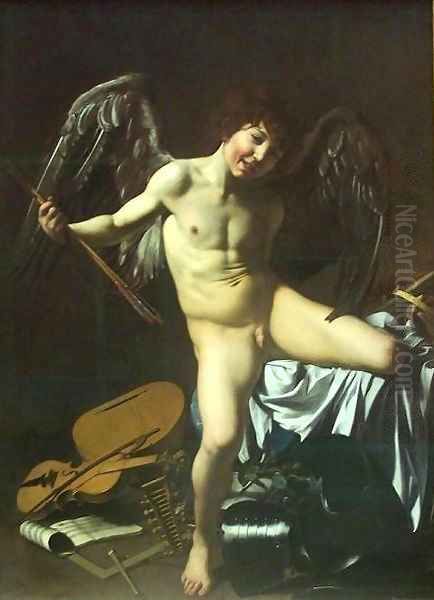 Victorious Cupid Oil Painting by Michelangelo Merisi Da Caravaggio