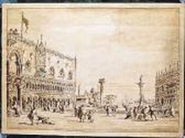 Vista De La Piazzetta De San Marcos Oil Painting by Francesco Guardi