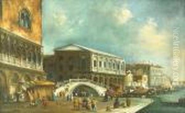 A View Of The Riva Degli Schiavoni, Venice Oil Painting by Francesco Guardi