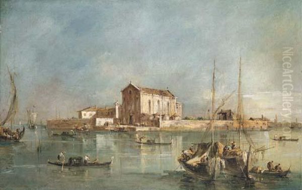 The Island Of San Cristoforo, Near Murano, Venice Oil Painting by Francesco Guardi