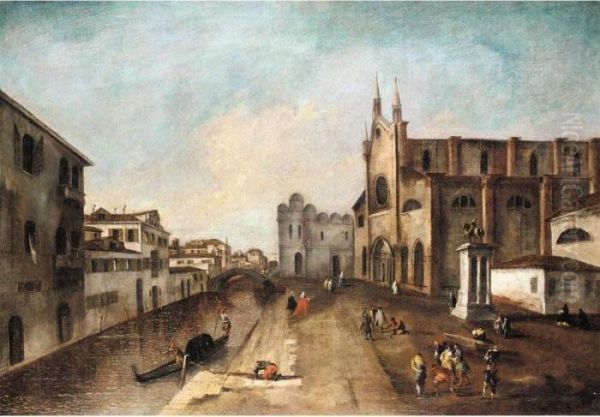 Venice, A View Of The Campo Dei Ss. Giovanni E Paolo Oil Painting by Francesco Guardi