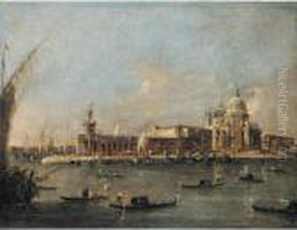 Venice, A View Of The Entrance 
To The Grand Canal With The Church Of Santa Maria Della Salute And The 
Punta Di Dogana Oil Painting by Francesco Guardi