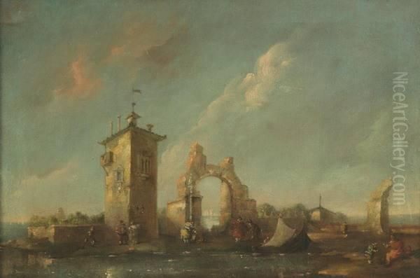 Ruins By The Shore Oil Painting by Francesco Guardi