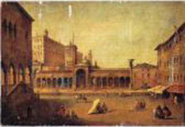 Veduta Di Piazza Della Liberta' A Udine Oil Painting by Francesco Guardi