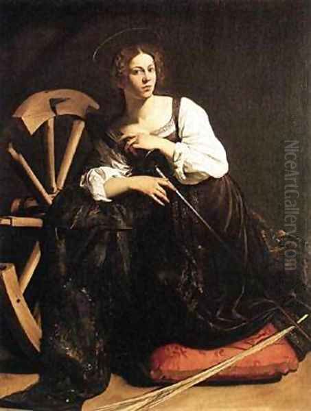 St Catherine of Alexandria Oil Painting by Michelangelo Merisi Da Caravaggio