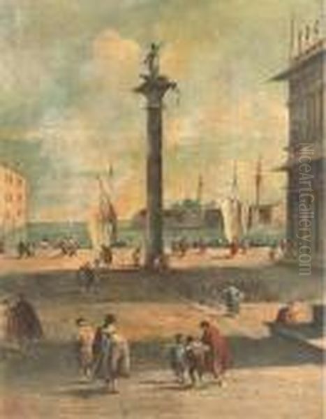 A Venetian Capriccio Oil Painting by Francesco Guardi