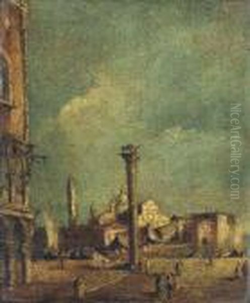 The Piazetta, Venice, Looking Towards S. Giorgio Maggiore Oil Painting by Francesco Guardi