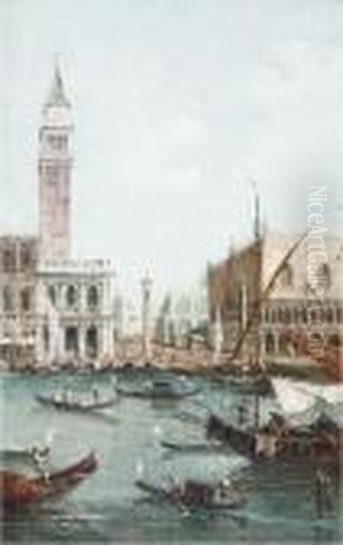 The Grand Canal, Venice, Looking North Towards The Piazetta Sanmarco Oil Painting by Francesco Guardi