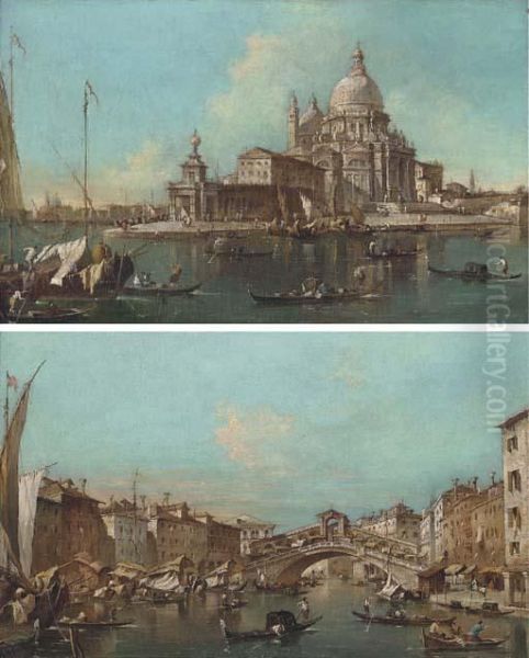 The Entrance To The Grand Canal Oil Painting by Francesco Guardi