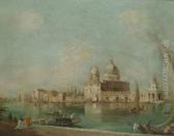 The Punta Della Dogana, Venice, 
With A View To The Dome Of Santa Maria Della Salute Beyond Oil Painting by Francesco Guardi