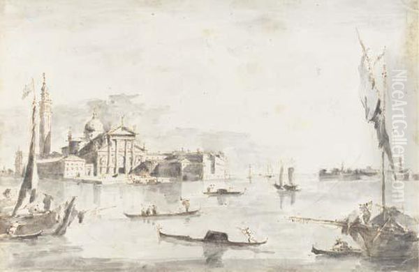 San Giorgio Maggiore, Venice, Seen From The Bacino Oil Painting by Francesco Guardi