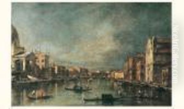 Vue Du Grand Canal Depuis San Simeone Oil Painting by Francesco Guardi