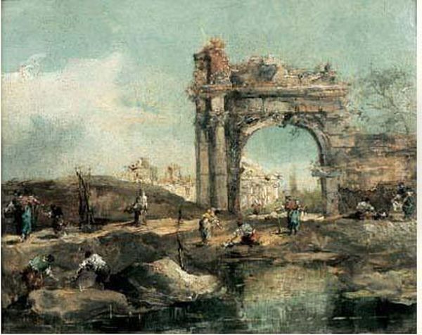 Caprice Architectural Oil Painting by Francesco Guardi