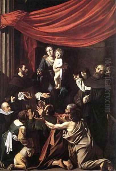 Madonna del Rosario Oil Painting by Michelangelo Merisi Da Caravaggio