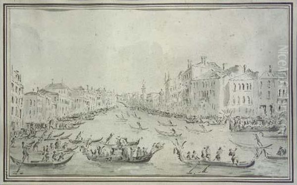 Ecole De Oil Painting by Francesco Guardi