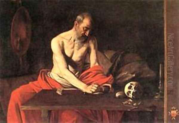 St Jerome Oil Painting by Michelangelo Merisi Da Caravaggio