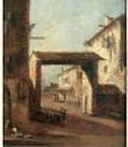 Caprice Architectural Venitien Oil Painting by Francesco Guardi