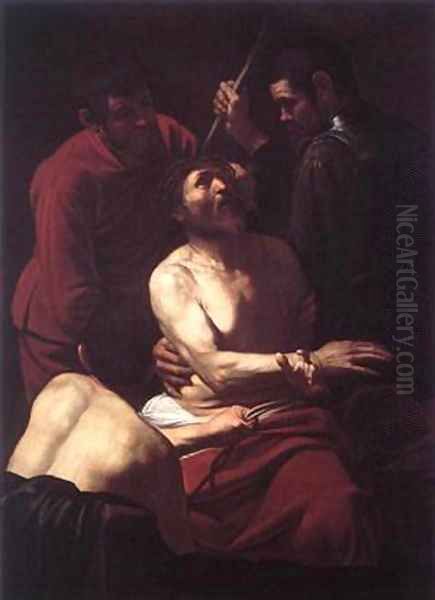 The Crowning with Thorns2 Oil Painting by Michelangelo Merisi Da Caravaggio