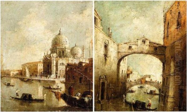 Venice, A View Of The Rialto Bridge From The North Oil Painting by Francesco Guardi