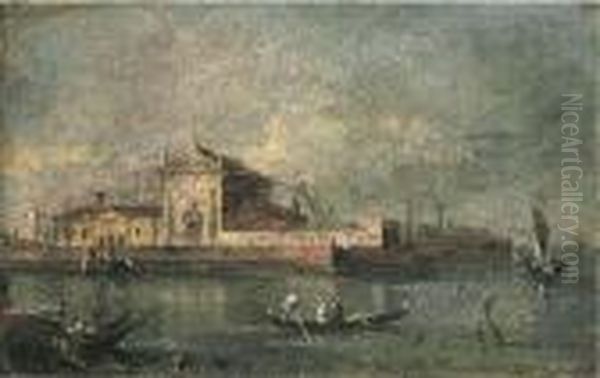 The Isola Della Beata Vergine Del Rosario, Venice Oil Painting by Francesco Guardi