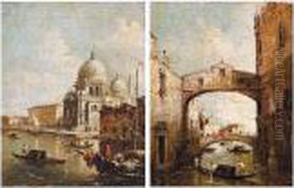 Venice, A View Of Santa Maria Della Salute, From The East Oil Painting by Francesco Guardi